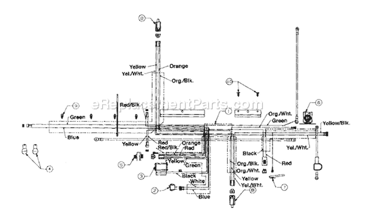 Page D Diagram and Parts List for 13AM672G088 TMO-3103203 -1997 Yard Machines Lawn Tractor